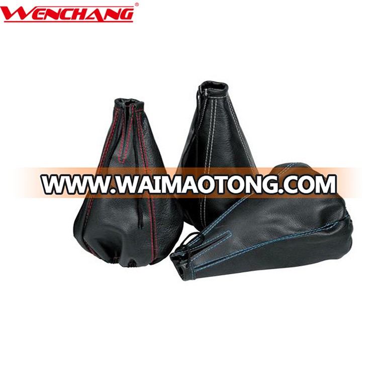 W00038 universal manual PVC leather gear shifter shift knob boot covers